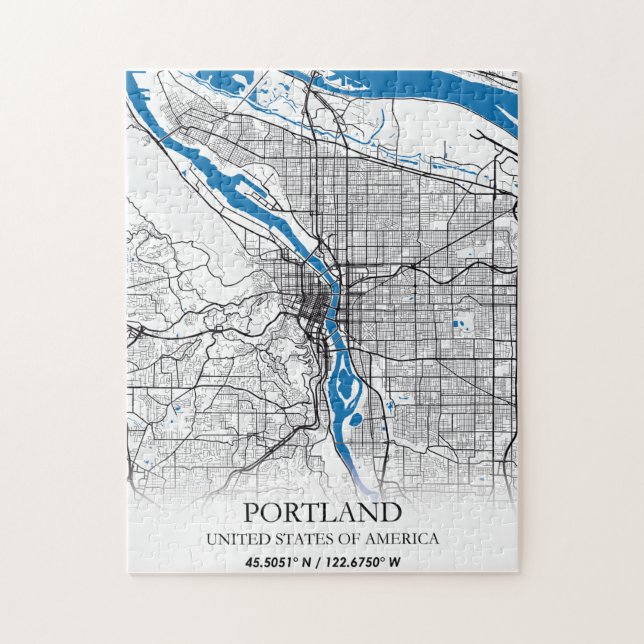 Portland Oregon USA Travel City Map (Vertikal)
