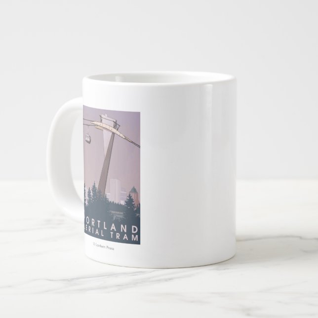 Portland, OregonAerial Tram-Szene Jumbo-Tasse (Vorderseite Links)