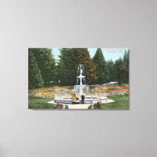 Portland, OregonCity Park-Brunnen-Ansicht Leinwanddruck
