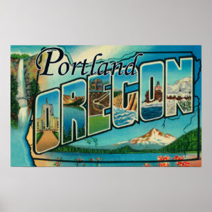 Portland, OregonLarge Buchstabe-Szenen 2 Poster