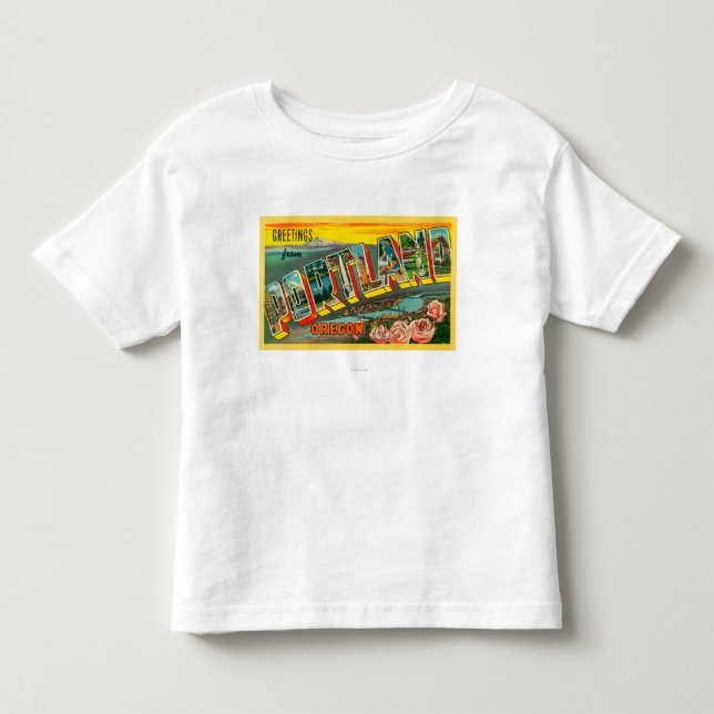 Portland, OregonLarge Buchstabe-Szenen Kleinkind T-shirt (Vorderseite)