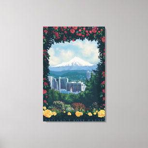 Portland, OregonRose Garten-Szene Leinwanddruck