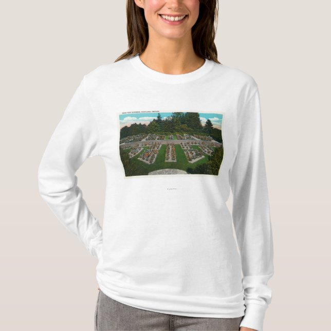 Portland, OregonView der Rosen-Test-Gärten T-Shirt (Vorderseite)