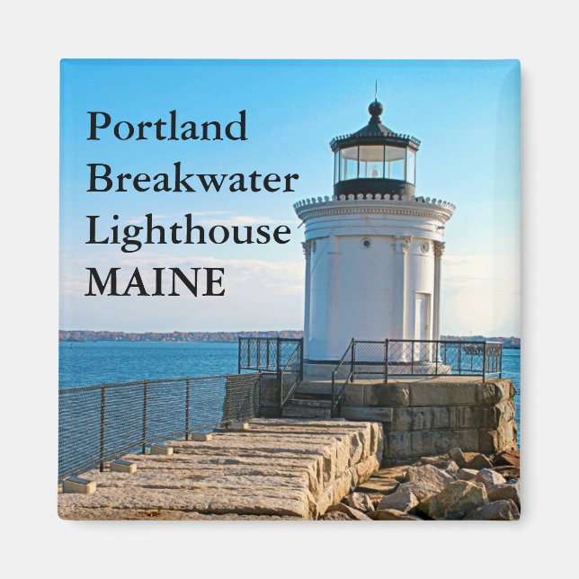 Portland - Phare de brise-lames, Maine Magnet (Devant)