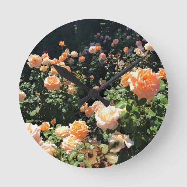 Portland Rose Garden, OR Runde Wanduhr (Vorderseite)