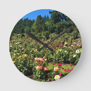 Portland Rose Garden, OR Runde Wanduhr