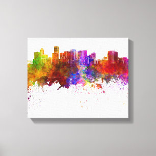 Portland skyline im Watercolor background Leinwanddruck