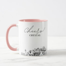 Portland Skyline Personalisierte Hochzeitcoffee-Ta Tasse
