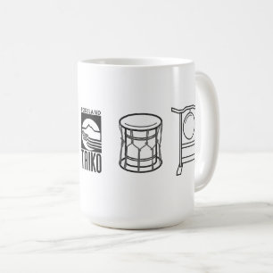 Portland Taiko großes Linienkunst-Mug Kaffeetasse