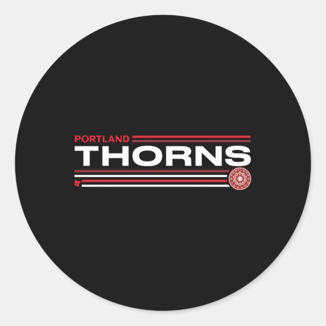 Portland Thorns Fc Stripes Nwsl Soccer Runder Aufkleber (Vorderseite)