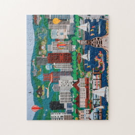 Portland-Ufergegend-Puzzlespiel