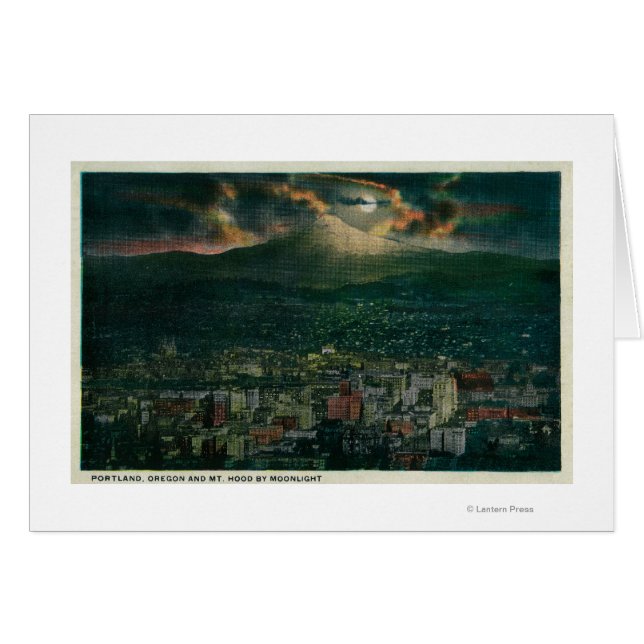 Portland und Berg Hood von Mondlicht (Vorderseite (Horizontal))