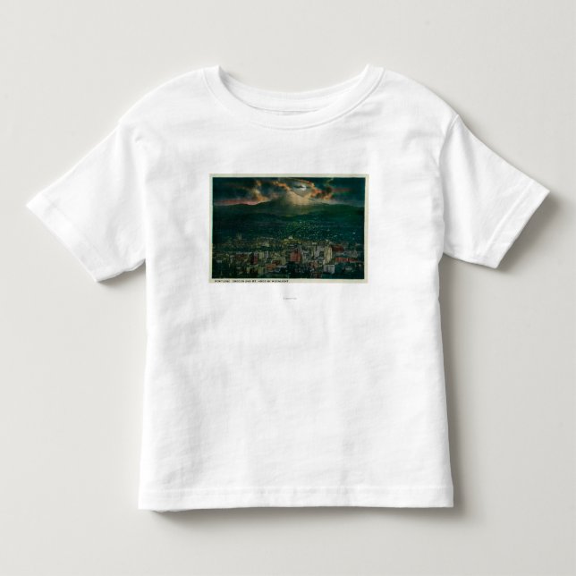 Portland und Mt.-Haube durch Mondschein Kleinkind T-shirt (Vorderseite)