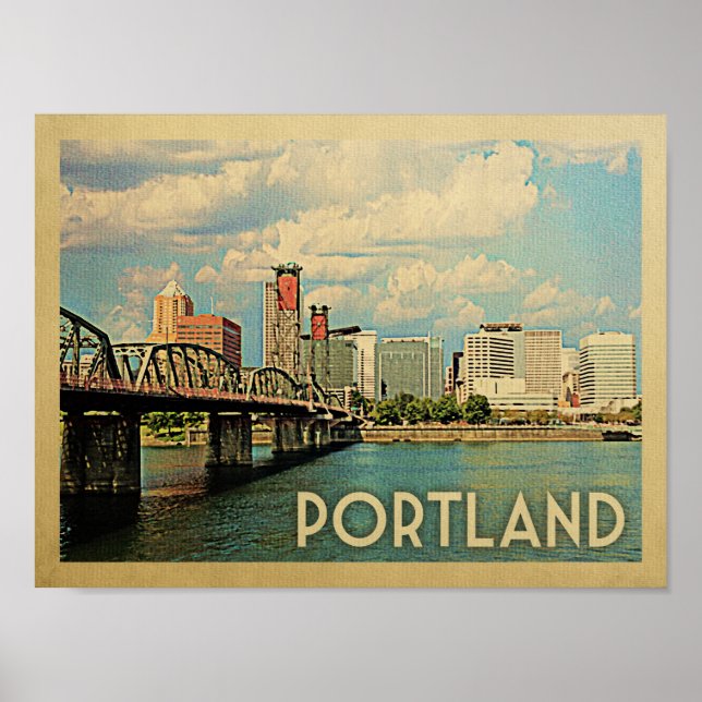 Portland Vintage Travel Poster (Vorne)