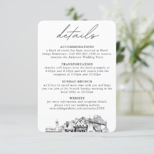 Portland Wedding Kleine vertikale Details Begleitkarte