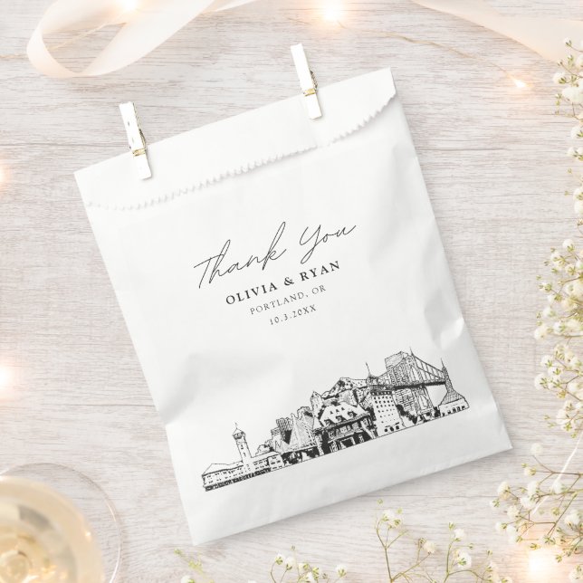 Portland Wedding Personalisiert Gefälligktasche Geschenktütchen (Ausgeschnitten)