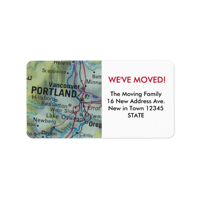 Portland Wir haben das Label verschoben Adressaufkleber (Vorne)