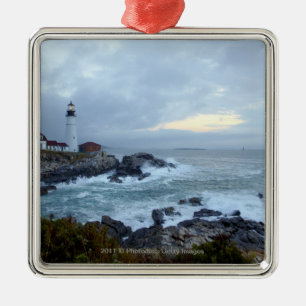 Portlandhauptleuchtturm am Sonnenaufgang Ornament Aus Metall