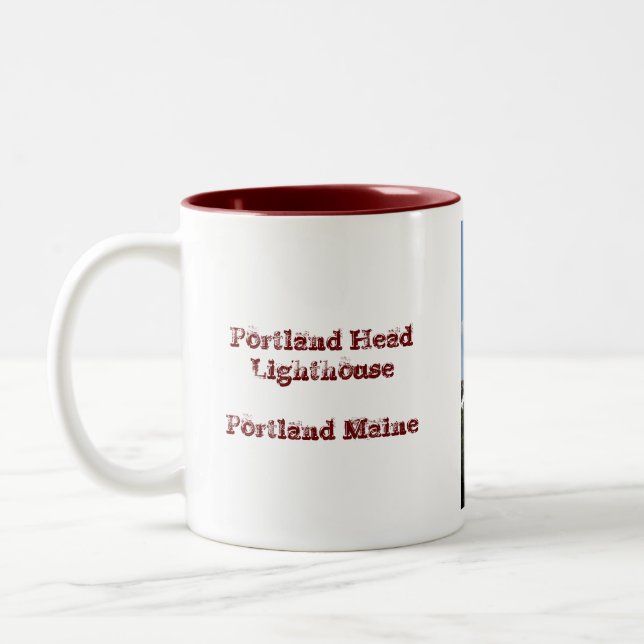 Portlandhauptleuchtturm Zweifarbige Tasse (Links)