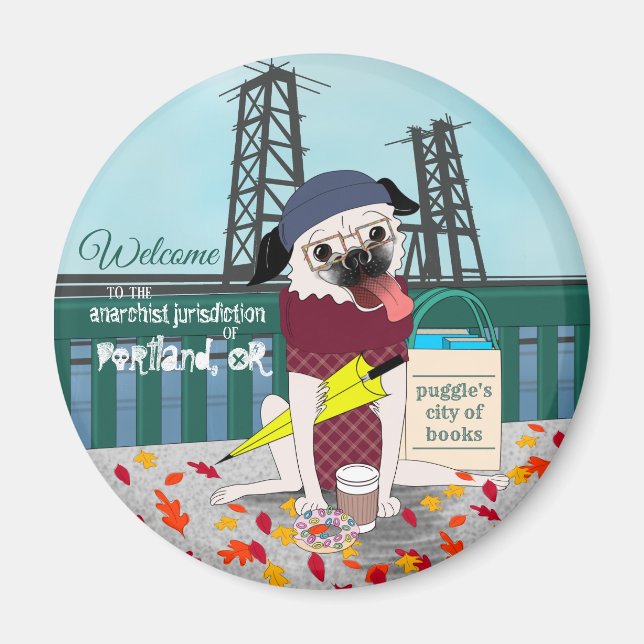 Portlandia-Mops: Anarchistisches Kompetenzmagnet Magnet (Vorne)