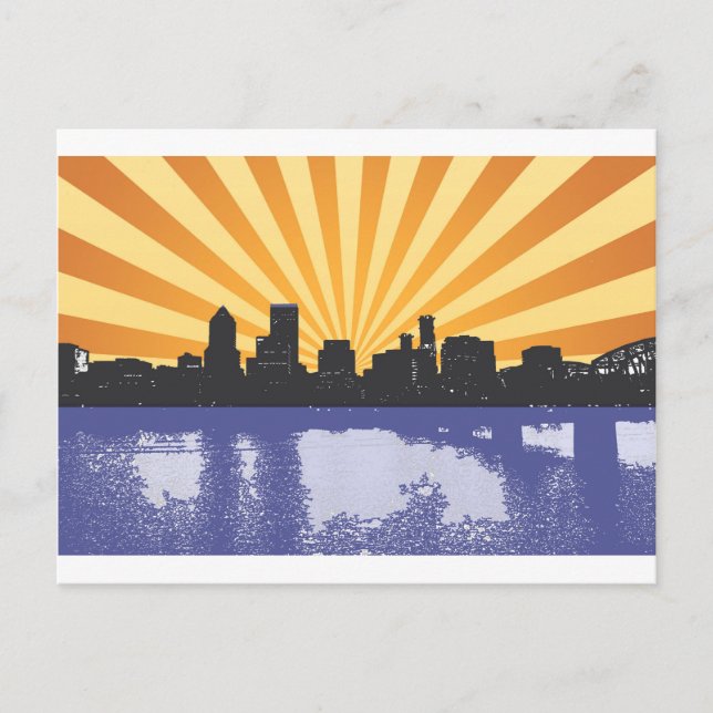 Portlands City Pop Art Postkarte (Vorderseite)