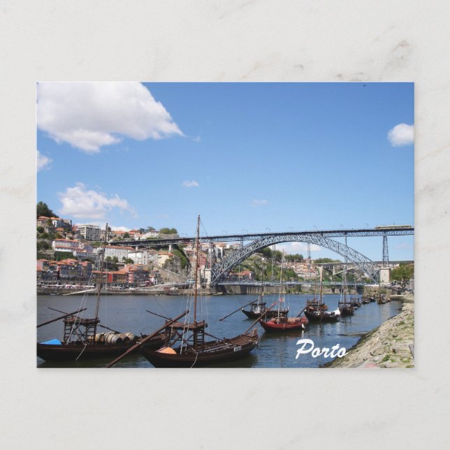 Porto am Fluss Douro Postkarte (Vorderseite)