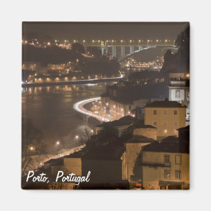 Porto bei Nacht Magnet