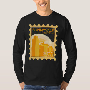 Porto Briefmarke mit Sonnenuntergang in Sunnyvale T-Shirt