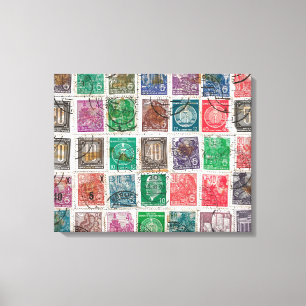 Porto-Briefmarken-Leinwand Leinwanddruck
