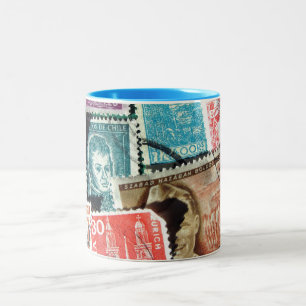 Porto-Briefmarken-Tasse Zweifarbige Tasse