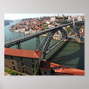 Porto-Brücke über den Douro-Fluss, Portugal Poster