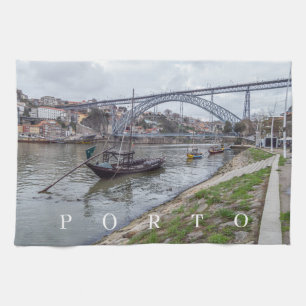 Porto-Brücke und Blick aufs Meer Teetuch Geschirrtuch