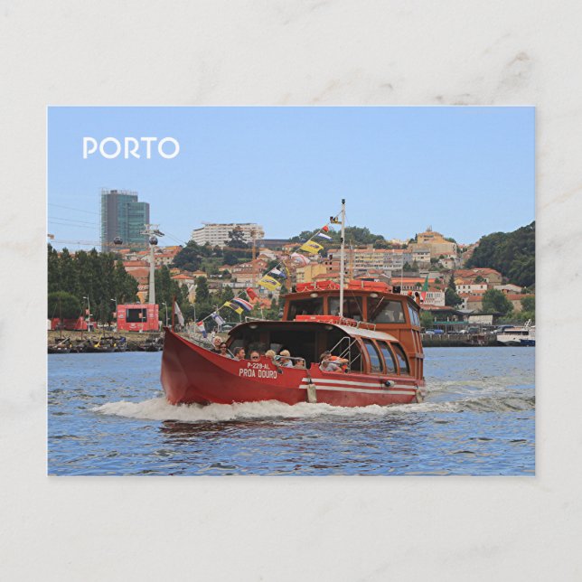 Porto: Douro-Boot, Portugal Postkarte (Vorderseite)