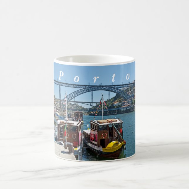  Porto. Douro River und Dom Luis I Bridge. Kaffeetasse (Mittel)