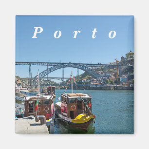 Porto. Douro River und Dom Luis I Bridge. Magnet