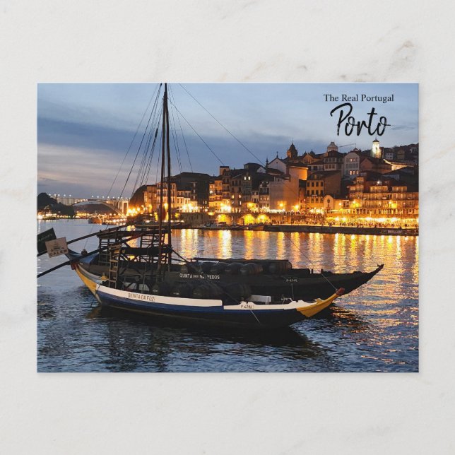 Porto nach Nacht Postkarte (Vorderseite)