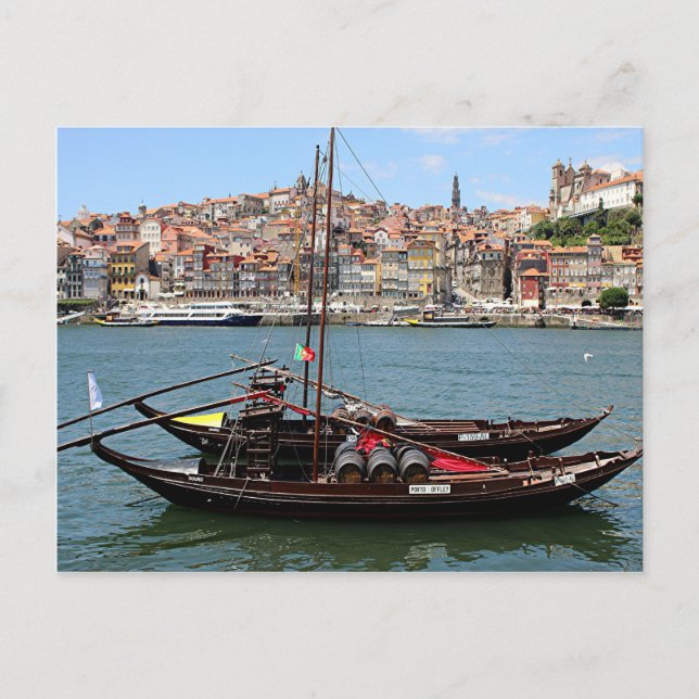 Porto Offley boat, Portugal Postkarte (Vorderseite)