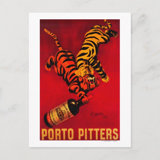 Porto Pitters Vintag PosterEurope Postkarte (Vorderseite)