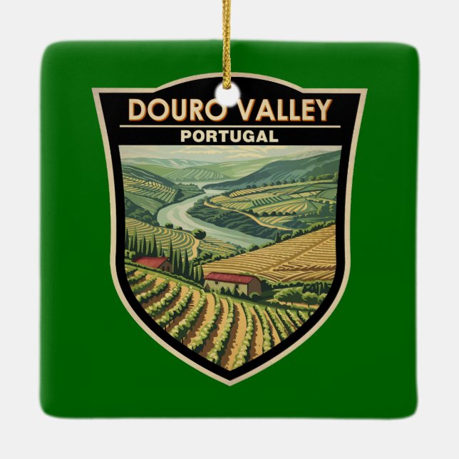 Porto Portugal Douro Valley Reisen Keramikornament (Rückseite)