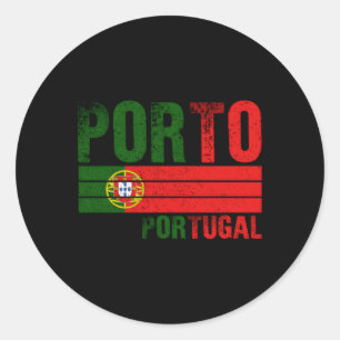 Porto Portugal Flag Portugiesische S Runder Aufkleber