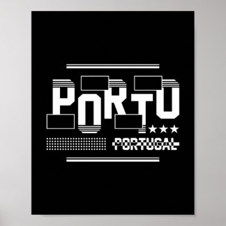 Porto Portugal Moderne Typografie Reise Design Poster