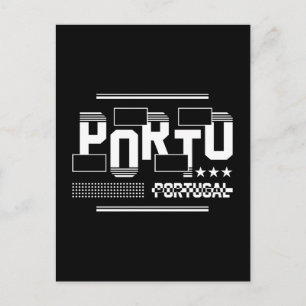 Porto Portugal Moderne Typografie Reise Design Postkarte