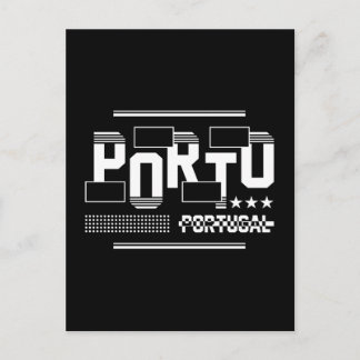 Porto Portugal Moderne Typografie Reise Design Postkarte