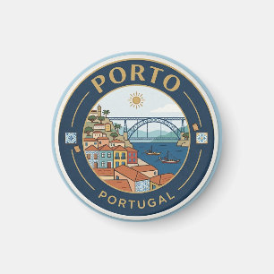 Porto Portugal Reise Rundmagnet Magnet