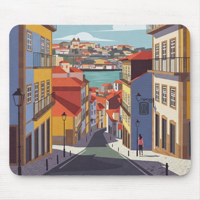 Porto Portugal Reisen Abstrakt Mousepad (Vorne)