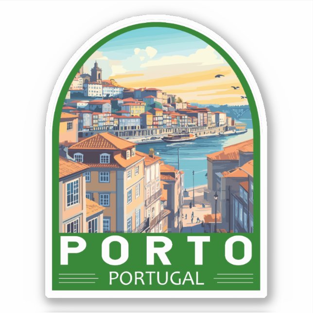 Porto Portugal Reisen Aufkleber (Vorderseite)