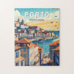 Porto Portugal Reisen Kunst Vintag<br><div class="desc">Porto Retro Vektor Reise Design. Porto ist eine Küstenstadt im Nordwesten Portugals,  die für ihre prächtigen Brücken und die Herstellung von Hafwein bekannt ist.</div>