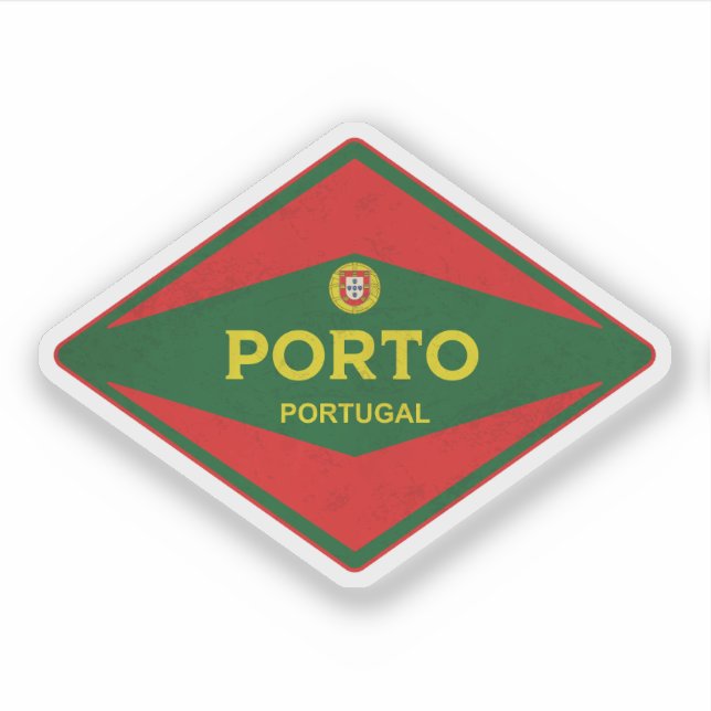 Porto Portugal Vintag Aufkleber (Vorderseite)