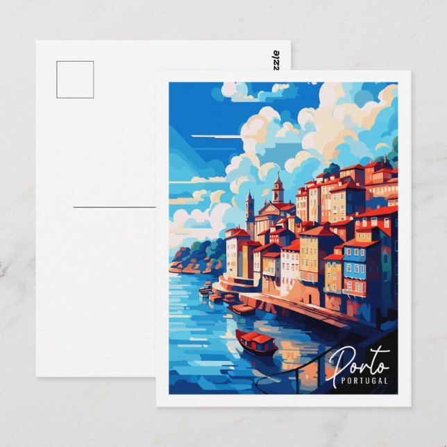 Porto Portugal Vintage Postkarte (Vorne/Hinten)