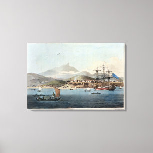 Porto Praya in der Insel von St. Jago, überziehen Leinwanddruck